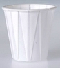A Picture of product 111-201 Treated Paper Soufflé Portion Cups.  3.50 oz.  White Color.  100 Cups/Tube, 5,000 Cups/Case.