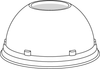 A Picture of product 120-433 High Dome Lid.  Clear.  Fits 32AJ20, 8SJ20, 12SJ20, 16MJ20, 5B20, 6B20, 8B20, 10B20 Cups.