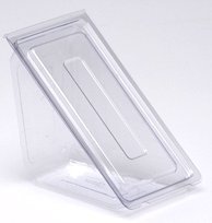 Sandwich Wedge Combo with Lid. Single wedge. Clear plastic.