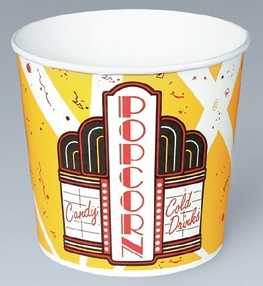 Popcorn Bucket.  85 oz.  Premier Design.  15 Buckets/Sleeve.