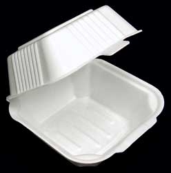 Genpak 23300 9 x 9 x 3 White 3 Compartment Hinged Lid Foam Container -  200/Case