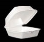 A Picture of product 217-206 Foam Hinged Lid Container.  Single Compartment.  5.9" L x 6.0" W x 3.0" H.  White Color.  125 Containers/Sleeve, 500/Case.