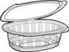 A Picture of product 217-812 APET Hinged Lid Deli Containers. 16 oz. Clear Hinged Container. 4.92" x 5.87" x 2.48".