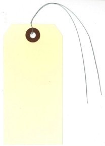 Manilla Tag with wire Loop.  3-3/4" x 1-7/8".  1,000/Box.