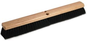 Floor Sweep Brush.  Black Tampico Fiber.  18" Long with 2.75" Trim.  Fits both Tapered and Threaded Handles.