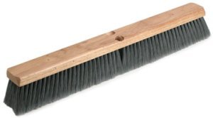 Floor Sweep Brush.  Gray Polypropylene Fiber.  18" Long with 3" Trim.  Fits both Tapered and Threaded Handles.
