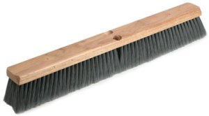 Floor Sweep Brush.  Gray Polypropylene Fiber.  24" Long with 3" Trim.  Fits both Tapered and Threaded Handles.