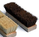 Hand Deck Scrub Brush.  Course Scrubbing Palmyra.  10" Wood Block with Both Tapered and Threaded Holes.