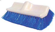 Dual Surface Deck Scrub Brush.  Chemical Resistant Polypropylene Bristles.  10" Structural Foam Block.  Threaded Handle Hole.