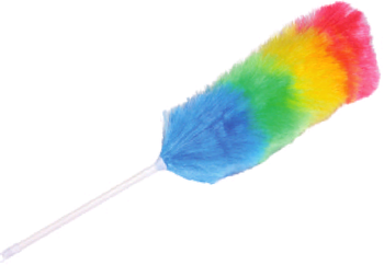 Synthetic Duster.  14" Dusting Pom, 24" Long with flexible head.  Polypropylene Fibers.