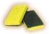A Picture of product 541-208 Green Backed Scrubber Sponge.  6-1/4" x 3-1/4".  Yellow Color, 5/Pack