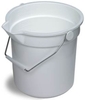 A Picture of product 560-103 Huskee™ Bucket.  14 Quart.  Gray Color.  Steel Handle with Built-In Pour Spout.  Graduations molded inside.