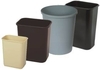 A Picture of product 561-116 Round Commercial Plastic Wastebasket.  44-3/8 Quart.  16" Diameter x 18-7/8" Tall.  Beige Color.