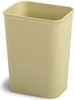 A Picture of product 561-124 EPH Classified UL® Rectangular Fire Resistant Wastebasket.  7 Quart.  6-3/8" x 8-1/2" x 10-3/4" Tall.  Sand Color.