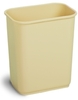 A Picture of product 561-130 Rectangular Wastebasket.  13-5/8 Quart.  2-1/4" x 11-1/4" x 8-1/4".  Beige Color.