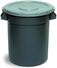 A Picture of product 562-122 Huskee™ Round Receptacle.  10 Gallon.  Gray Color.