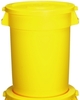 A Picture of product 562-146 Huskee™ Round Receptacle.  32 Gallon.  22" Diameter x 27-3/8" Tall.  Yellow Color.