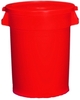 A Picture of product 562-150 Huskee™ Round Receptacle.  32 Gallon.  22" Diameter x 27-3/8" Tall.  Red Color.