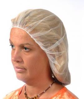Hair Net.  Heavyweight Polyester Mesh.  18".  White Color.