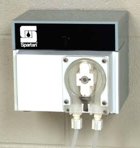Spartan Auto Drain.  Programmable, timed dispensing unit for maintenance of drains and other systems that require consistent application of maintenance chemicals.  Use with Spartan Bioaugmentation, Deodorant, and Restroom Products.  Battery Model.