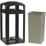 Landmark Series® Classic Container, Dome Top Frame with 3959 Rigid Liner.  50 Gallon.  26" x 26" x 46-1/2".  Sable Color.