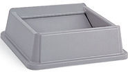 Rubbermaid® Commercial Untouchable® Square Swing Top Lid, Plastic, 20 1/8 x 20 1/8 x 6 1/4, Beige