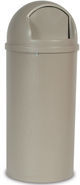 Marshal® Classic Container with Dual Door Lid. 15 Gallon. 15-3/8" Diameter x 36-1/2". Beige Color.