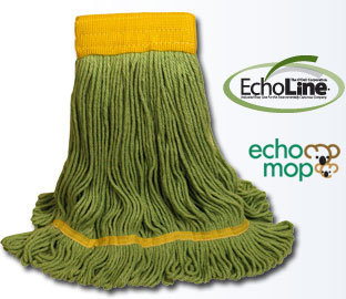Wet Mop.  Looped-End.  EchoMop® 1200 Series.  Medium.  Green 5" Mesh Headband.