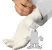 A Picture of product 280-312 Gloves.  Latex.  Small Size.  5 Mil Thick, Rolled Cuff.  Lightly Powdered.  Non-Medical.  FFDCA Approved for Food Contact. 100 Gloves/Box, 10 Boxes/Case.