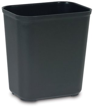 Fire Resistant Wastebasket.  28 Quart.  14-1/2" x 10-1/2" x 15.3".  Black Color.  UL Rated.
