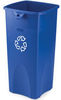A Picture of product 970-490 Untouchable® Square Recycling Container.  23 Gallon.  16-1/2" x 15-1/2" x 30.9".  Blue Color.