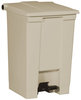 A Picture of product 972-151 Step-On Container.  12 Gallon.  16-1/4" x 15-3/4" x 23-5/8".  Beige Color.
