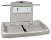 A Picture of product 973-634 Rubbermaid Baby Changing Station. Horizontal. Meets all global safety standards. Built-in shelf and liner storage. 33.25" L x 4" H.