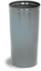 A Picture of product 561-128 Round Commercial Plastic Wastebasket.  80 Quart.  Gray Color.  Fire Resistant, Dent Resistant.