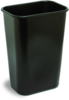 A Picture of product 858-035 Rectangular Commercial Plastic Wastebasket.  41 Quart.  11" x 15-1/4" x 19-7/8" Tall.  Brown Color.