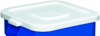 A Picture of product 562-144 Huskee™ Square Recycling Lid.  22" x 22" x 2".  White Color.  Fits 2800 Receptacle.