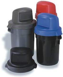Huskee™ Dome Top Lid.  22-1/4" Diameter x 11-3/4".  Red Color.  Fits 32 Gallon Round Huskee™ Receptacles.