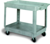 A Picture of product 985-393 Utility Cart.  40-3/8" x 25-1/2" x 33" Tall.  Gray Color.  Supports 200 lbs. per shelf.