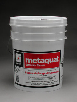 metaquat®.  Germicidal Cleaner. Aggressively cleans, disinfects, deodorizes. EPA Reg. #5741-12  5 Gallons.