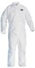 A Picture of product 975-687 KLEENGUARD* A20 Breathable Particle Protection Apparel.  Large Size.  White Color.  Zipper Front, Elastic Back, Wrists, and Ankles.  Protects against dry particulates and light liquid sprays.