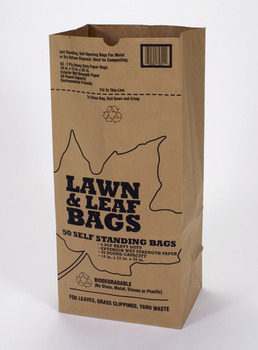 Lawn & Leaf Bag.  Tri-Fold Retail Bale Pack.  Kraft Paper.  16" x 12" x 35".  12/5 packs per bale.