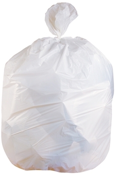 Can Liner.  43" x 47".  56 Gallon.  0.75 Mil.  White. Individually Folded.