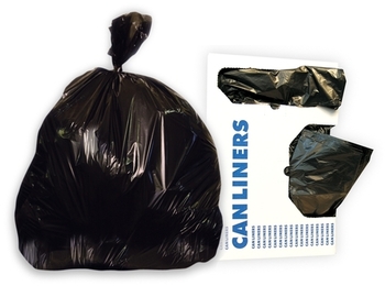 Heritage X-Liner Reprocessed Can Liners. 56 gal. 2.00 mil. 43 X 47 in. Black. 100 bags/case.