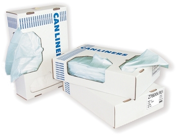 Can Liner.  24" x 32".  12 - 16 Gallon.  0.70 Mil.  Clear.  Individually Folded in Dispenser Box.