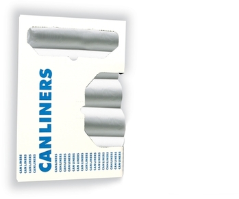 Can Liner.  24" x 32".  12 - 16 Gallon.  Refuse Grade.  Clear.  0.30 Mil.  Coreless Roll.