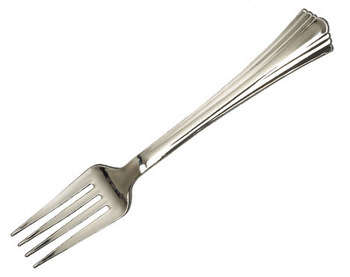 Reflections™ Polystyrene Fork.  Silver Color.  7" Long.