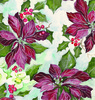A Picture of product 969-489 Gift Wrap.  24" x 100 Feet.  Painterly Poinsettias Design.