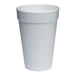 Foam Cup.  16 oz.  White Color.  25 Cups/Sleeve. (1000 Cups per Case)