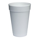 Dart Container 16J16 16 oz White Foam Cup - 3 3/4Dia x 5 1/4H