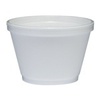 A Picture of product 107-413 Round Foam Food Containers.  6 oz Squat.  White Color.  50 Containers/Sleeve, 1,000/Case